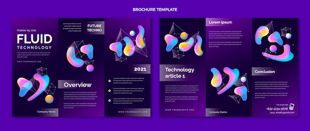 Gradient abstract fluid technology brochure