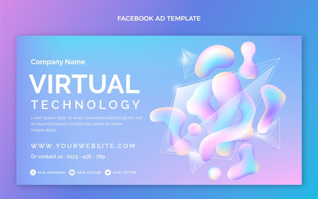 Free vector gradient abstract fluid technology facebook ad