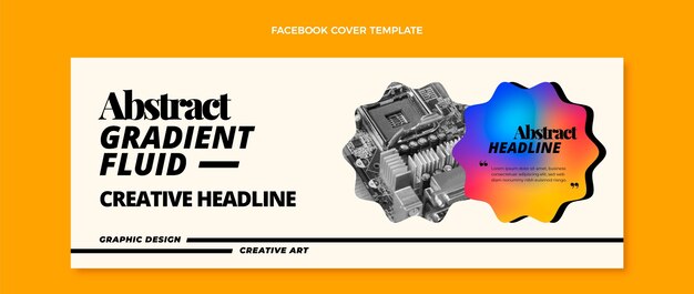gradient abstract fluid technology facebook cover