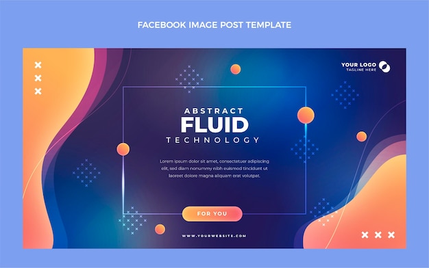 Gradient abstract fluid technology facebook post