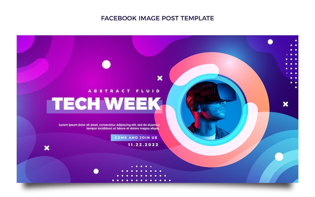 Free vector gradient abstract fluid technology facebook post