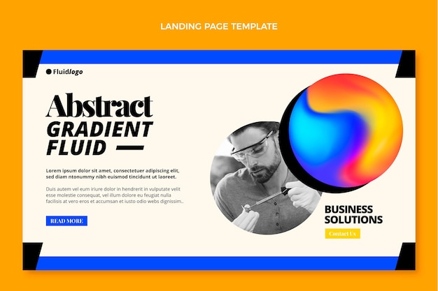 gradient abstract fluid technology landing page