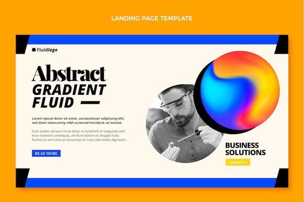 Free vector gradient abstract fluid technology landing page