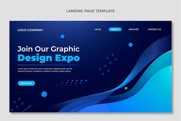 Gradient abstract fluid technology landing page