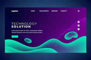 Free vector gradient abstract fluid technology landing page