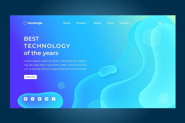 gradient abstract fluid technology landing page