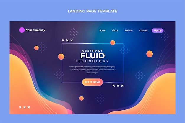 Pagina di destinazione della tecnologia fluida astratta sfumata