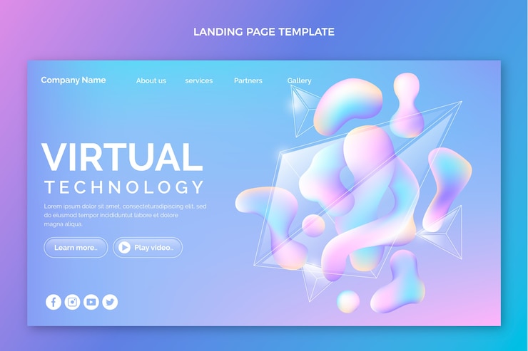 Free Vector gradient abstract fluid technology landing page