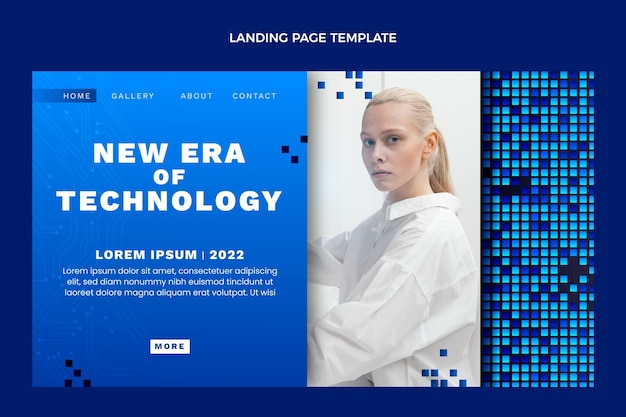 Free vector gradient abstract fluid technology landing page