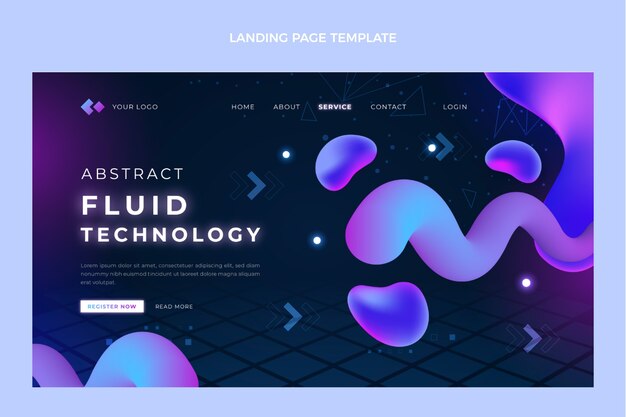 Gradient abstract fluid technology landing page