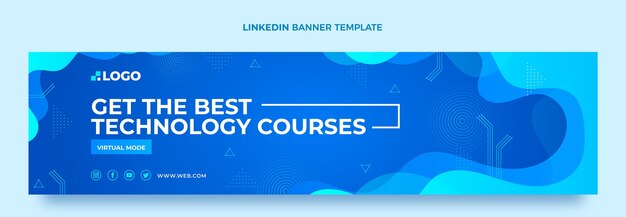 그라데이션 추상 유체 기술 linkedin 배너