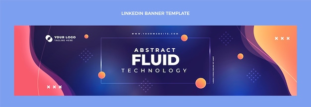 Gradient abstract fluid technology linkedin banner