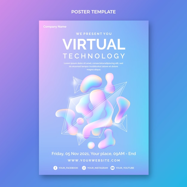 Free vector gradient abstract fluid technology poster