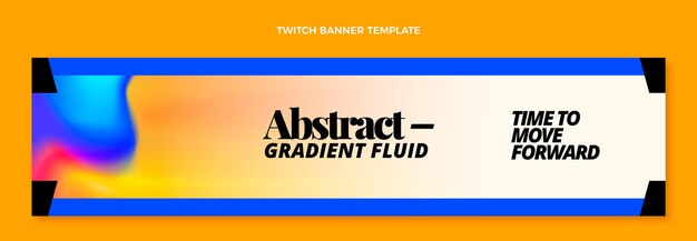 Free vector gradient abstract fluid technology twitch banner