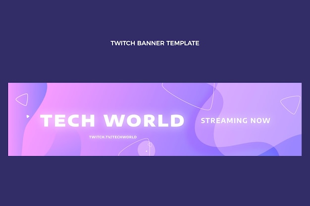 Free vector gradient abstract fluid technology twitch banner