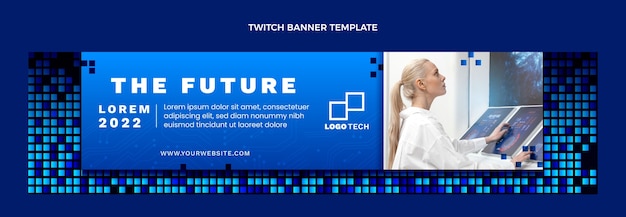 Gradient abstract fluid technology twitch banner