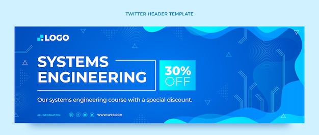 Free vector gradient abstract fluid technology twitter header