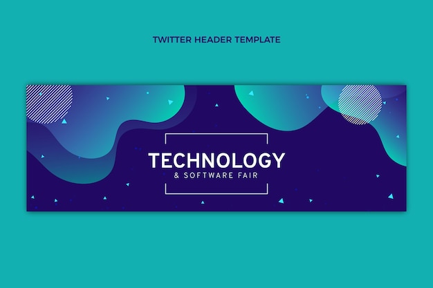 Заголовок Twitter градиентной абстрактной технологии жидкости