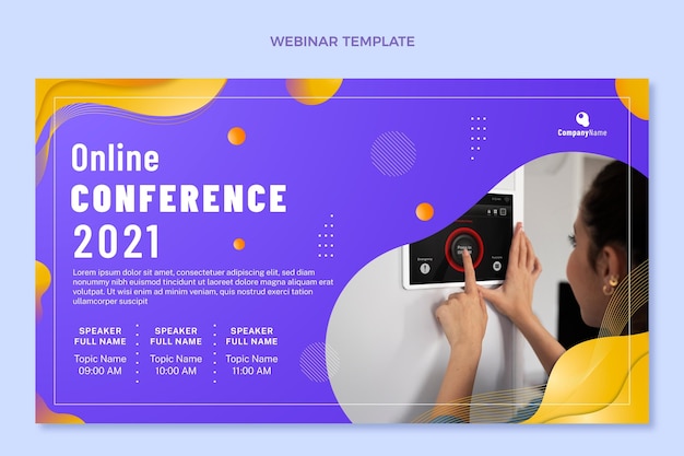 Vettore gratuito webinar sulla tecnologia fluida astratta sfumata