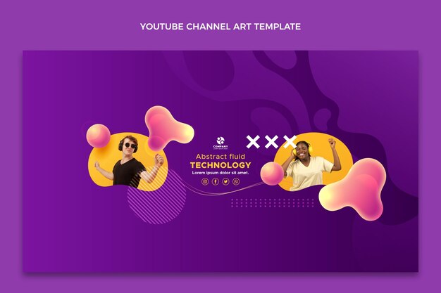 グラデーション抽象流体技術youtubeチャンネルアート