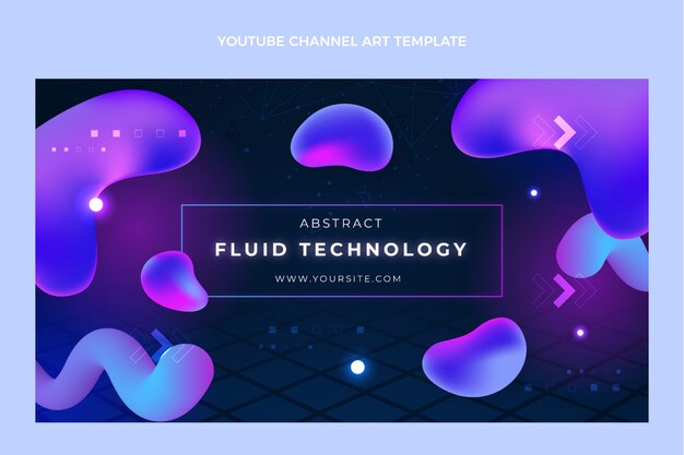 Gradient abstract fluid technology youtube channel art