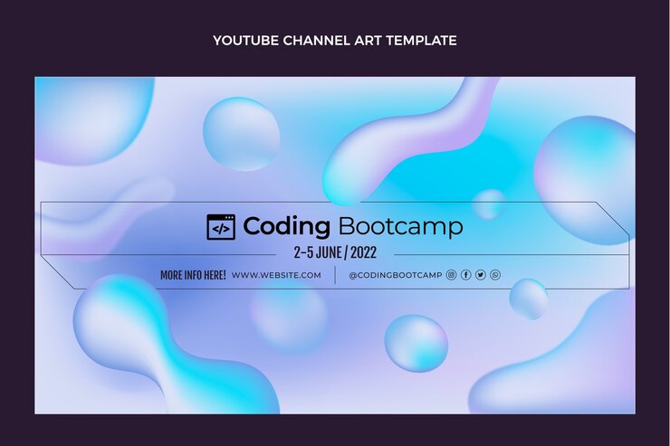 Free Vector gradient abstract fluid technology youtube channel art