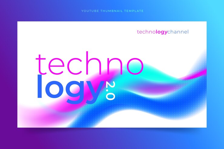 Free Vector gradient abstract fluid technology youtube thumbnail