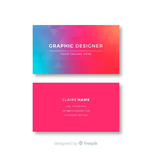 Gradient abstract geometric business card