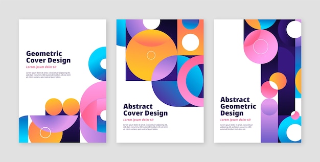 Gradient abstract geometric cover template