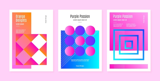 Gradient abstract geometric cover template