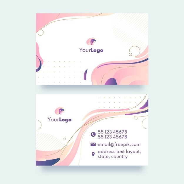 Gradient abstract horizontal business card template