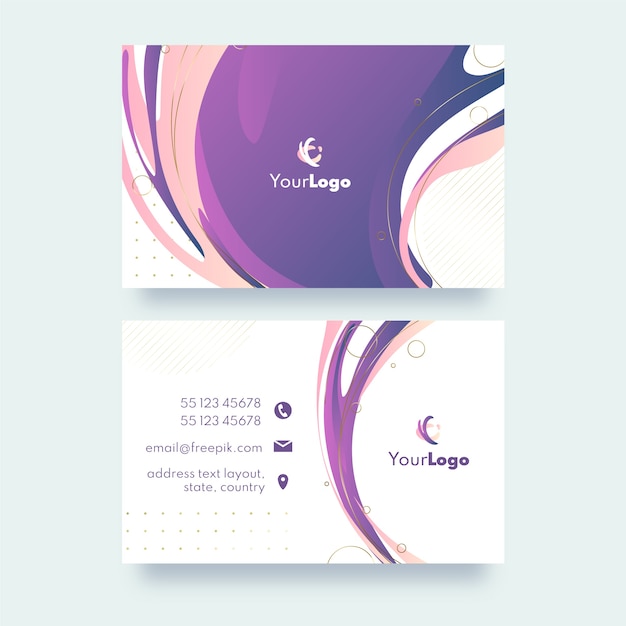 Free vector gradient abstract horizontal business card template