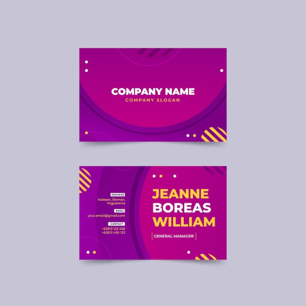 Free vector gradient abstract horizontal business cards