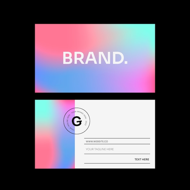 Gradient abstract horizontal double-sided business card template