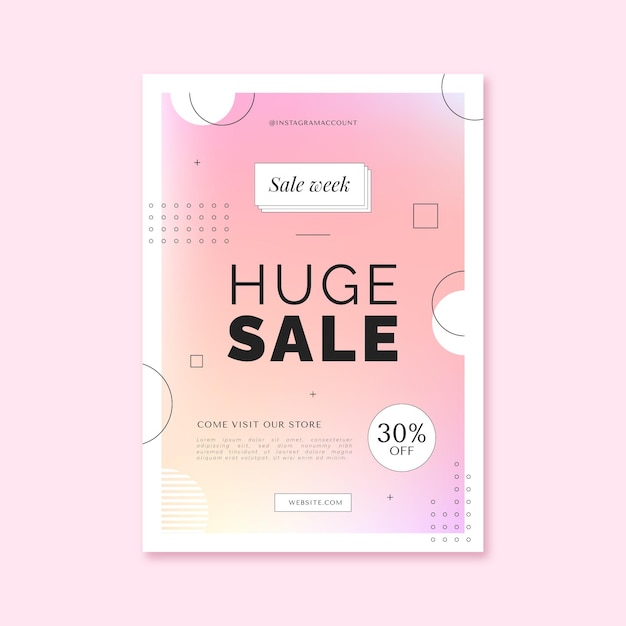 Free vector gradient abstract huge sale poster template