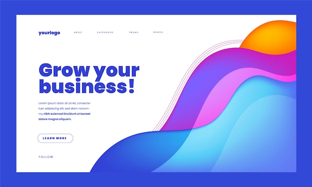 Gradient abstract landing page design