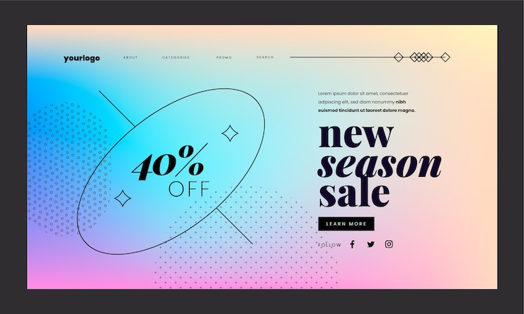 Free Vector gradient abstract landing page