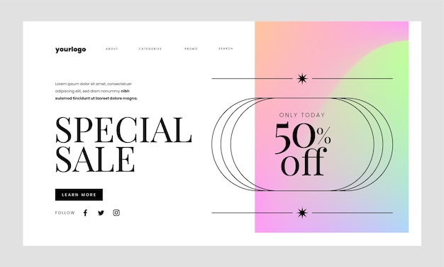 Gradient abstract landing page
