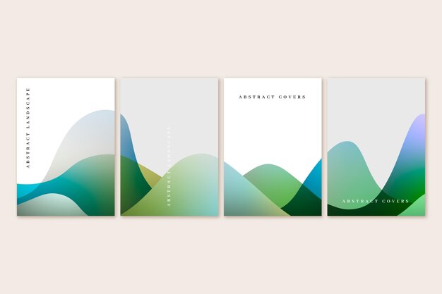 Gradient abstract landscape covers collection