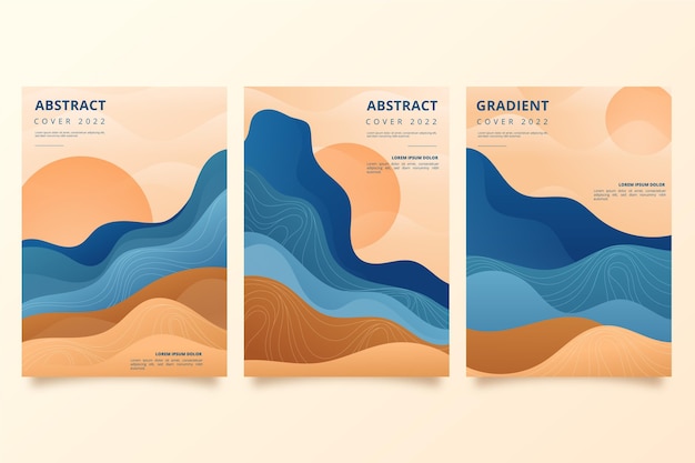 Free vector gradient abstract landscape covers