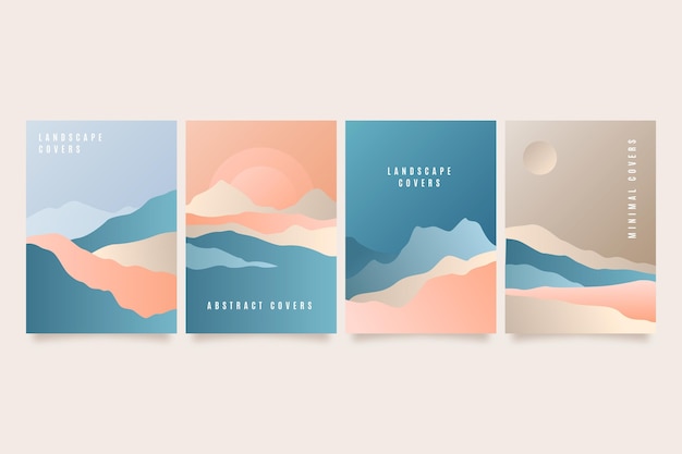 Gradient abstract landscape covers