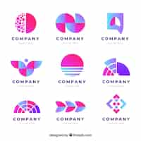 Free vector gradient abstract logo collection