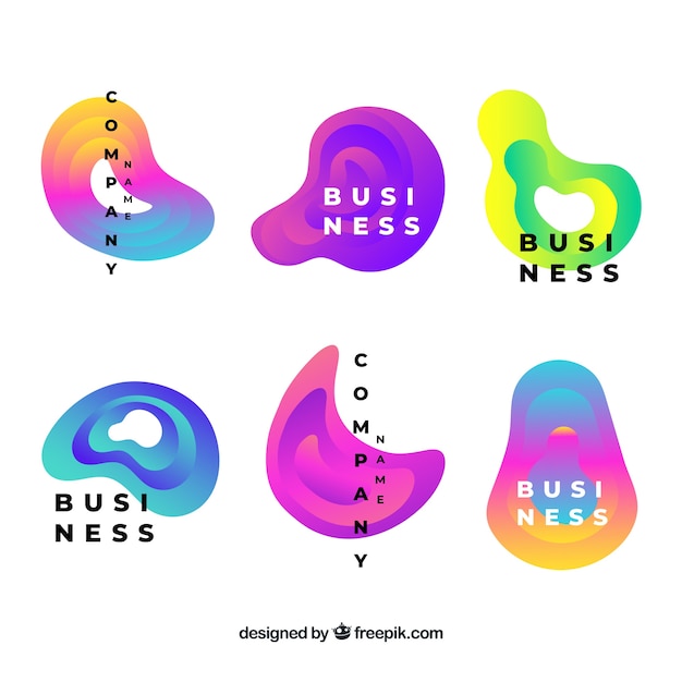 Gradient abstract logo collection