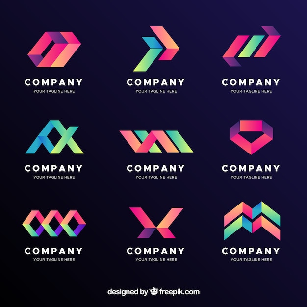 Gradient abstract logo collection