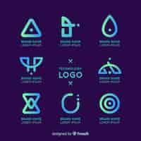 Бесплатное векторное изображение Градиентная коллекция абстрактных логотипов