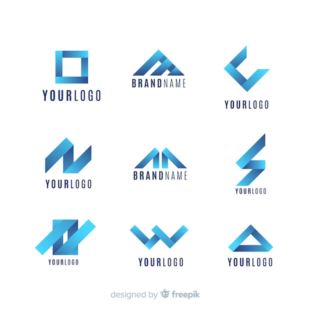 Free vector gradient abstract logo collection