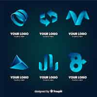 Free vector gradient abstract logo collection