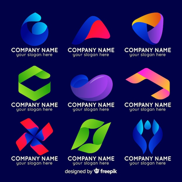 Gradient abstract logo collection