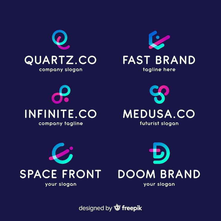 Free Vector gradient abstract logo collection