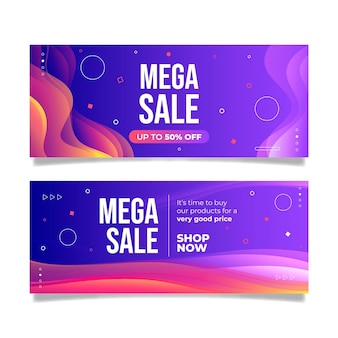 Gradient abstract mega sales banners